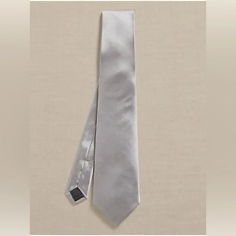 NEW Banana Republic Silver Silk Tie